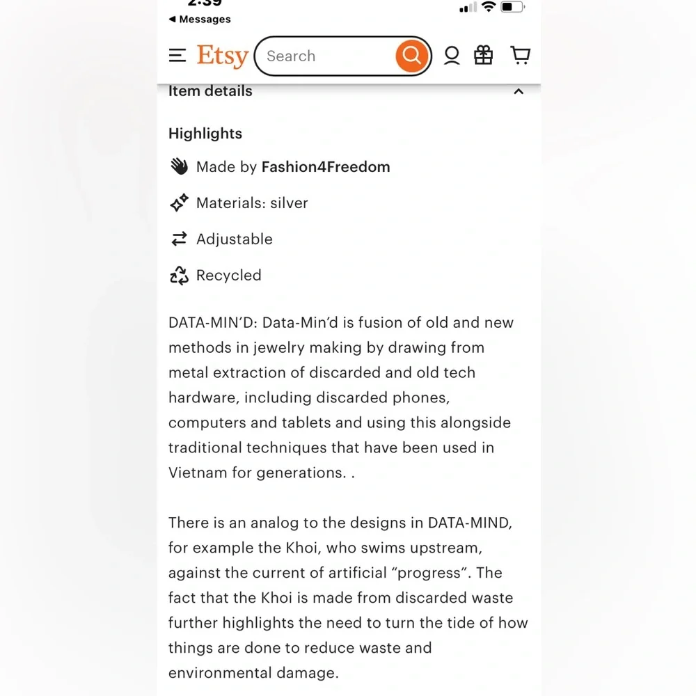 Large Silver Butterfly Bracelet - Picture 4 of 11